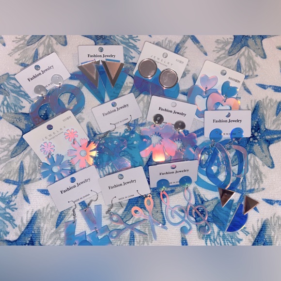 🎼Music Earrings🎼-New/Fun/Large/Iridescent/Plastic/Hippie/Rainbow/Party/Fun/Luv - Picture 6 of 12